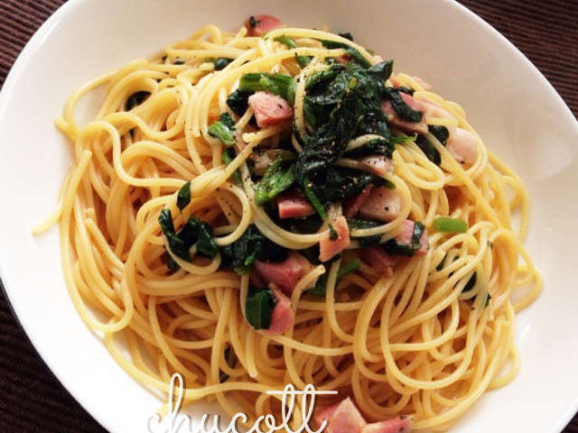 ほうれん草ベーコンバター醤油パスタ♡簡単